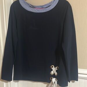 Tommy Hilfiger Blue Tie Front Blouse